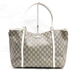 Gucci Beige and White Monogram Tote